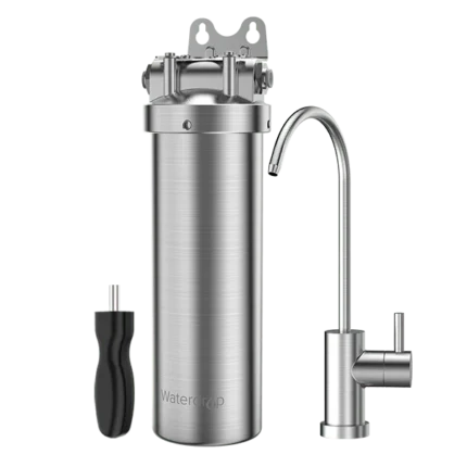Stainless Steel Undersink Water Filtration System With Dedicated Faucet