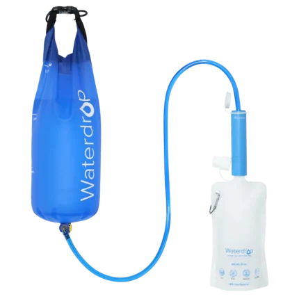 Waterdrop Portable Water Filter Straw with Collapsible Water Pouch and Gravity Water Bag