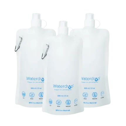 Waterdrop Collapsible Water Pouch, Pack of 3